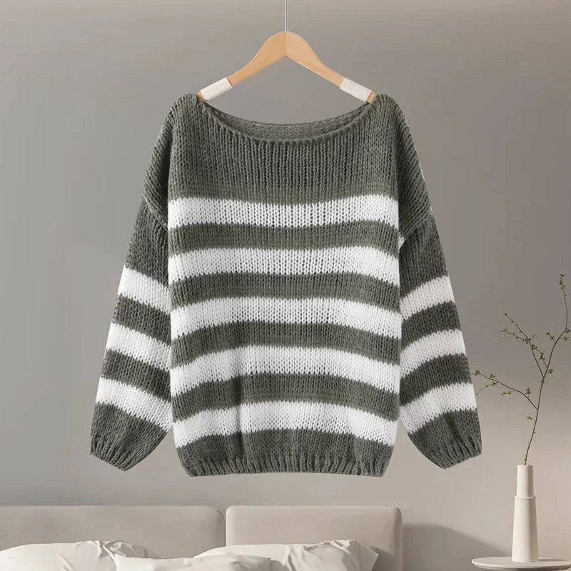 Casual Knitted Striped Autumn Sweater